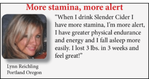 Lynn gets more energy from Slender Cider