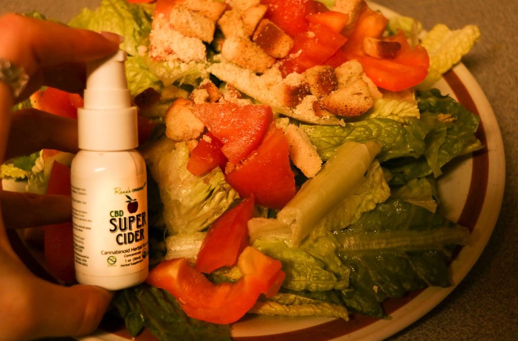 CBD Super Cider Spray on Salad