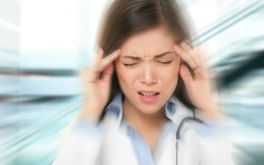woman with migraine headache